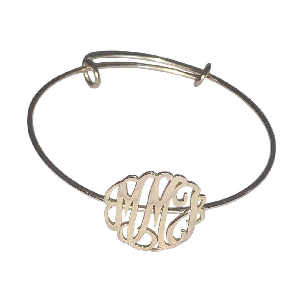 Chic 14k Gold Plated Monogram Bracelet - Picture 4 of 4